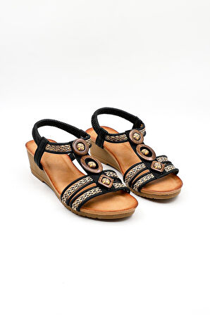 Guja Günlük Kadın Sandalet  GJ1454 CL Siyah