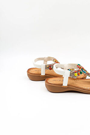 Guja Günlük Kadın Sandalet  GJ1501 BY Beyaz