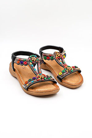 Guja Günlük Kadın Sandalet  GJ1501 BY Siyah
