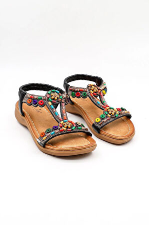 Guja Günlük Kadın Sandalet  GJ1501 BY Siyah