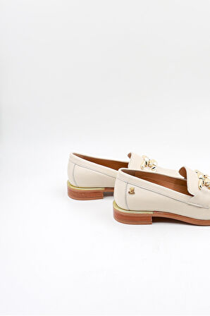 Venüs Kadın Hakiki Deri Günlük Topuklu Ayakkabı VN55212Y Bej