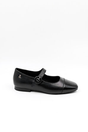 Venüs Kadın Günlük Deri Kemer Detaylı Babet VN11104Y Siyah