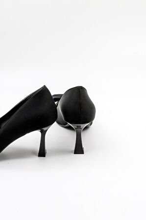 Park Moda Kadın Topuklu Ayakkabı PM492 K140  - Siyah Nubuk