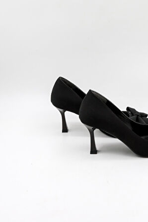 Park Moda Kadın Topuklu Ayakkabı PM492 K140  - Siyah Nubuk