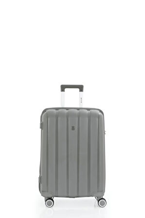 Mçs V305 Ultra Hafif Plastik Materyal Polipropilen Kabin Boy Valiz - Gri