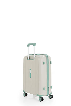 Mçs V305 Ultra Hafif Plastik Materyal Polipropilen Kabin Boy Valiz - Kemik Su Yeşili