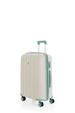 Mçs V305 Ultra Hafif Plastik Materyal Polipropilen Kabin Boy Valiz - Kemik Su Yeşili