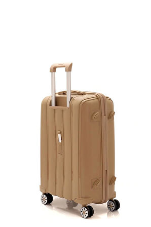 Mçs V305 Ultra Hafif Plastik Materyal Polipropilen Orta Boy Valiz - Şampanya