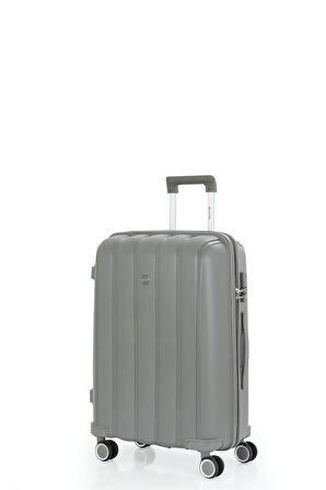 Mçs V305 Ultra Hafif Plastik Materyal Polipropilen Büyük Boy Valiz - Gri