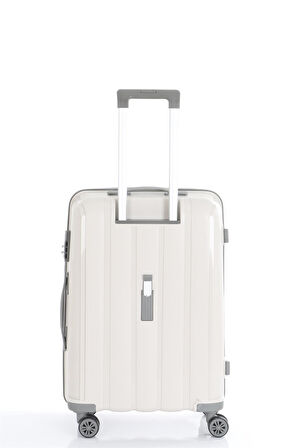 Mçs V305 Ultra Hafif Plastik Materyal Polipropilen Büyük Boy Valiz- Kemik Gri