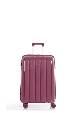 Mçs V305 Ultra Hafif Plastik Materyal Polipropilen Büyük Boy Valiz - Mürdüm