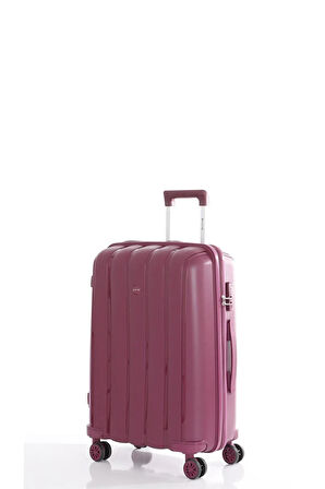 Mçs V305 Ultra Hafif Plastik Materyal Polipropilen Büyük Boy Valiz - Mürdüm