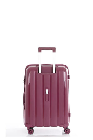 Mçs V305 Ultra Hafif Plastik Materyal Polipropilen Büyük Boy Valiz - Mürdüm