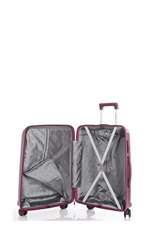 Mçs V305 Ultra Hafif Plastik Materyal Polipropilen Büyük Boy Valiz - Mürdüm