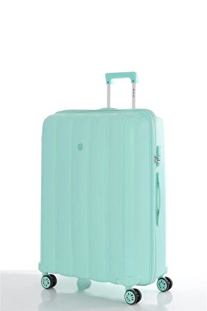 Mçs V305 Ultra Hafif Plastik Materyal Polipropilen Büyük Boy Valiz - Su Yeşili