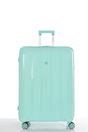 Mçs V305 Ultra Hafif Plastik Materyal Polipropilen Büyük Boy Valiz - Su Yeşili