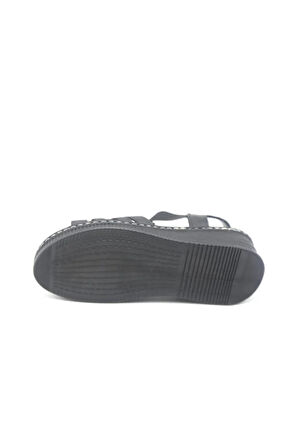 Venüs Kadın Hakiki Günlük Sandalet VN24028801Y - Siyah