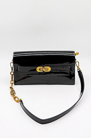 Kriste Bell İthal Kadın Baget ve Çapraz Çanta KB 26761 - Siyah Parlak