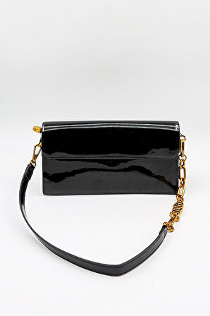 Kriste Bell İthal Kadın Baget ve Çapraz Çanta KB 26761 - Siyah Parlak