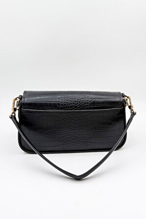 Kriste Bell Çapraz Askılı Kadın Çanta KB 7217 - Siyah Kroko