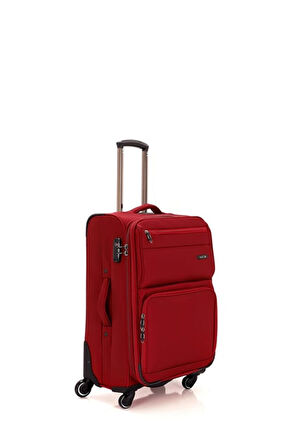 Mçs Lüx Kumaş Kabin Boy Valiz V117 - Bordo