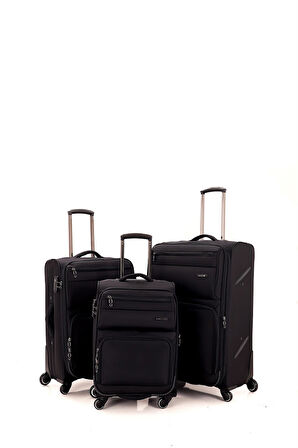 Mçs Lüx Kumaş Büyük Boy Valiz V117 - Siyah