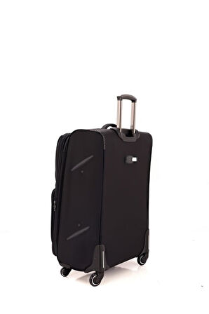 Mçs Lüx Kumaş Büyük Boy Valiz V117 - Siyah