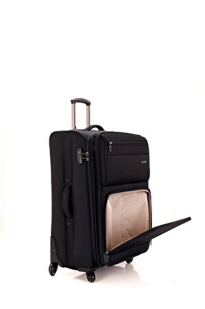 Mçs Lüx Kumaş Büyük Boy Valiz V117 - Siyah