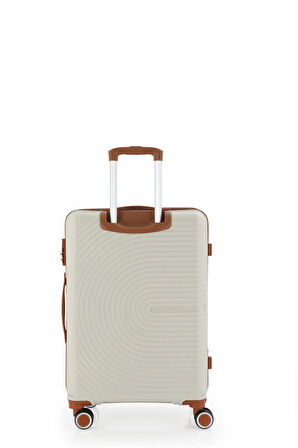 Mçs V374 Ultra Hafif Plastik Materyal Polipropilen Orta Boy Valiz - Kemik Kahve