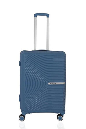 Mçs V374 Ultra Hafif Plastik Materyal Polipropilen Orta Boy Valiz - Sky Blue