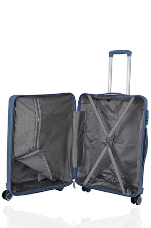 Mçs V374 Ultra Hafif Plastik Materyal Polipropilen Orta Boy Valiz - Sky Blue