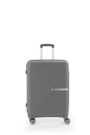 Mçs V374 Ultra Hafif Plastik Materyal Polipropilen Büyük Boy Valiz - Gri