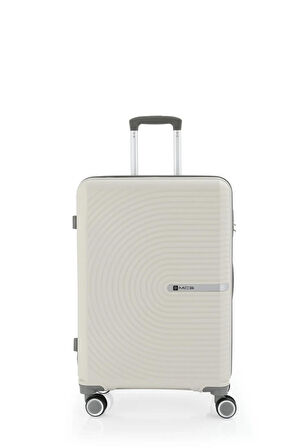 Mçs V374 Ultra Hafif Plastik Materyal Polipropilen Büyük Boy Valiz - Kemik Gri