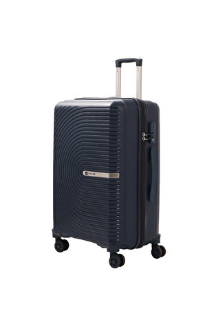 Mçs V374 Ultra Hafif Plastik Materyal Polipropilen Büyük Boy Valiz - Lacivert