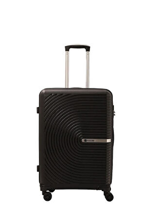 Mçs V374 Ultra Hafif Plastik Materyal Polipropilen Büyük Boy Valiz - Siyah