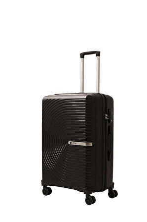 Mçs V374 Ultra Hafif Plastik Materyal Polipropilen Büyük Boy Valiz - Siyah