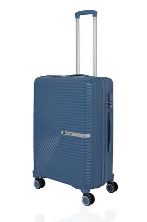 Mçs V374 Ultra Hafif Plastik Materyal Polipropilen Büyük Boy Valiz - Sky Blue