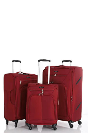 Mçs V116 Lüx Kumaş Orta Boy Valiz  V116 - Bordo