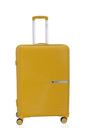 Mçs V374 Ultra Hafif Plastik Materyal Polipropilen Büyük Boy Valiz - Sarı