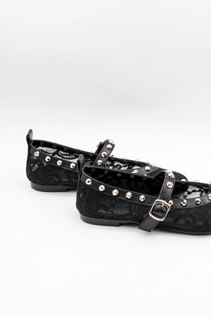 Park Moda Kadın Zımba ve Güpür Detaylı Babet PM 567 - K878