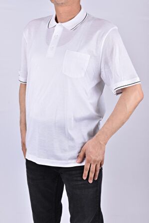 T154327-06 SİLMEN SAND POLO YAKA T-SHIRT/BEYAZ/XL