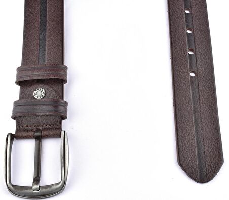GRAND 2022  4,5 CM DERİ  KEMER  /KOYU TABA/105