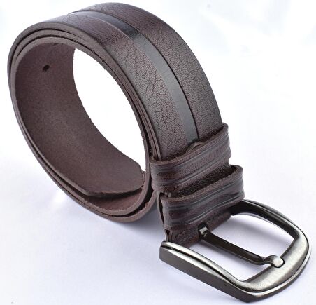 GRAND 2022  4,5 CM DERİ  KEMER  /KOYU TABA/105