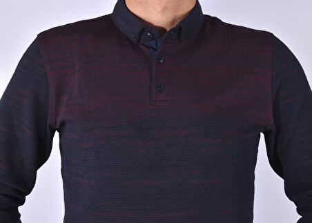 R2257 POLO YAKA MEVSİMLİK PENYE/BORDO/M