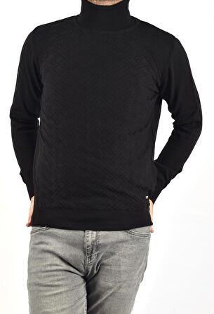 R22507 TAM BALIKÇI TRİKO/SİYAH/2XL