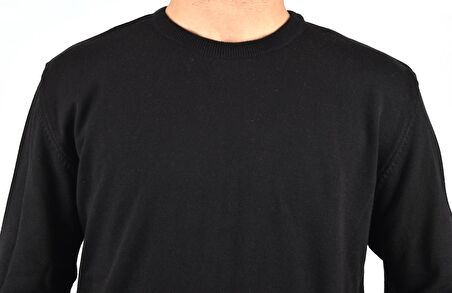 R22949 FERMUARLI DİK YAKA KAZAK /SİYAH/M