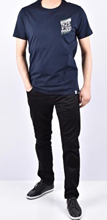 KML-4880 BİSİKLET YAKA BASKILI TİŞÖRT/LACİVERT/M