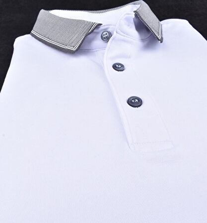 RYM-6275 POLO YAKA CEPLİ TİŞÖRT/BEYAZ-ANTRASİT/5XL