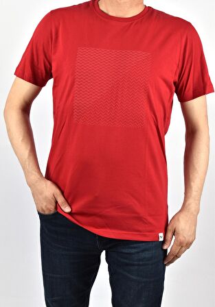RYM-4510 BASKILI BİSİKLET YAKA TİŞÖRT /KIRMIZI/2XL