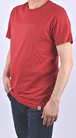 RYM-4510 BASKILI BİSİKLET YAKA TİŞÖRT /KIRMIZI/2XL